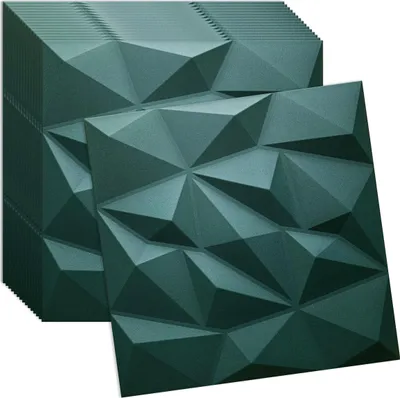 Produktbild von Verdico | 3D Wandpaneel Polystyrol - Flaschengrün - 50x50 cm - Elegantes Design - 16 Stück, Wand- & Deckenverkleidung