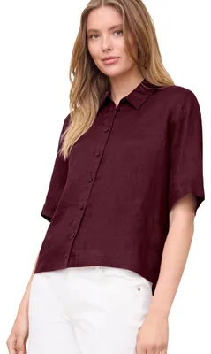 Produktbild von Street One Studio Kurzarm Hemdbluse aus Leinen Very Berry 42