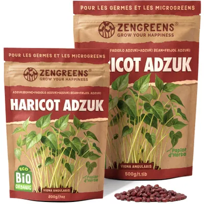 Image de ZenGreens® Graines Bio à Germer Haricot Adzuki 200 g – Micropousses