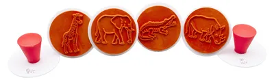 Image de EDUPLAY 220-052 Tampon animalier Zoo, multicolore, 6 pièces (1 set)