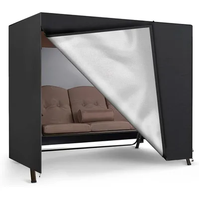 Produktbild von Schaukel Abdeckung, 210D Gartenschaukel Abdeckung, Schwerlast ReißFest SchutzhüLle, 220×125×170cm,Schwarz