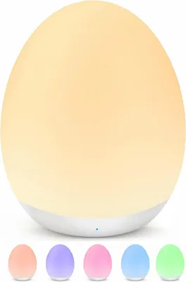 Immagine prodotto di Luce notturna a LED per bambini - Lampada notturna - Interruttore touch per neonati - Con 7 colori - Ricaricabile tramite USB - Con timer di 1 ora - Ideale per la camera da letto
