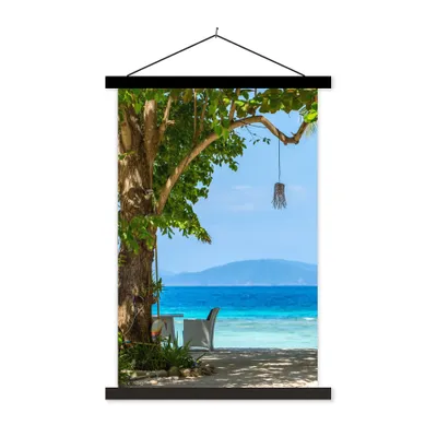 Produktbild von MuchoWow® Textilposter Tropisch - Strand - Meer 40x60 cm mit schwarzem Rahmen - Wanddekorationen