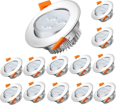 Obrázok produktu pre karpal 12x LED zapustené bodové svetlo zapustené spoty otočné 3W osvetľovacie stropné svetlo zapustené svietidlo studená biela zapustené stropné svetlo spoty 230V