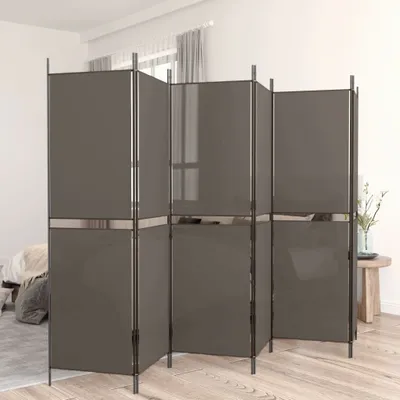 Obrázek produktu pro vidaXL 6dílný paraván antracit 300x200 cm látka - rozdělovač místností - paraván - rozdělovač místností - dělící stěna