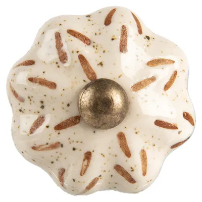 Immagine prodotto di Pomello per porta Clayre & Eef Ø 4x3 cm in Vetroceramica beige