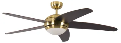 Image de Ventilateur de plafond Melton Laiton / Wenge 132 cm avec éclairage et télécommande