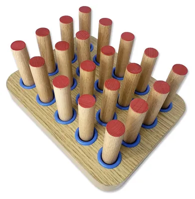 Produktbild von Ergotherapie Steckbrett Holz, Finger Trainingsbrett mit 20 Stiften für Rehabilitation und Koordination