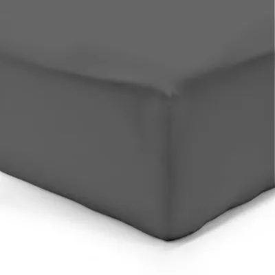 Produktbild von Spannbettuch 180x200 cm, 100% Baumwolle, grau, für Matratzen bis 30 cm Steghöhe
