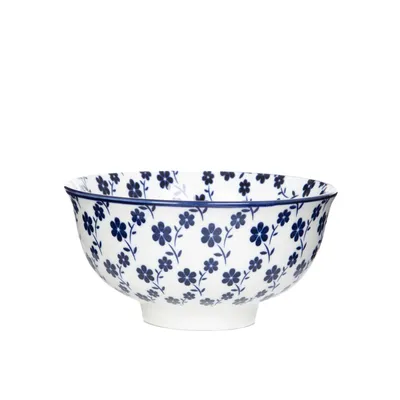Produktbild von HOMLA NAVIA Schale navy blau mit Blumen 12 cm
