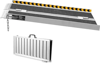 Zdjęcie produktu dla Przenośna rampa dla wózków inwalidzkich SucceBuy, 2 stopy, udźwig 800 funtów. Antypoślizgowa aluminiowa rampa składana. Rampa dla skuterów inwalidzkich. Rampa dla niepełnosprawnych do domu, schodów, drzwi, krawężników.