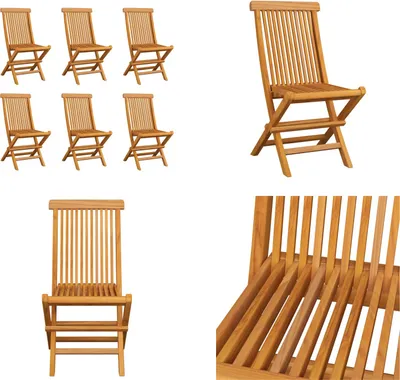 Image de vidaXL Chaises de jardin pliantes 6 pcs. Bois massif teck - Chaise de jardin - Chaise de jardin en bois - Chaise de jardin en bois