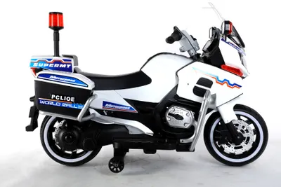 Produktbild von Elektro Kindermotorrad Polizei 011- 12V7A Akku – mit Stützräder, Musik und Lichter