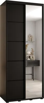 Produktbild von MEBLE KRYSPOL Davos 5 Schrank, zwei Türen - 235,2x100x45 cm - Schwarz Schwarz Schwarz