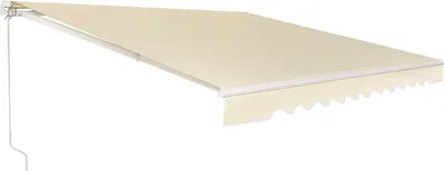 Produktbild von GOPLUS 3x2,5m Gelenkarmmarkise, einziehbare Balkonmarkise mit Einstellbarem Winkel 5°-35°, Beige