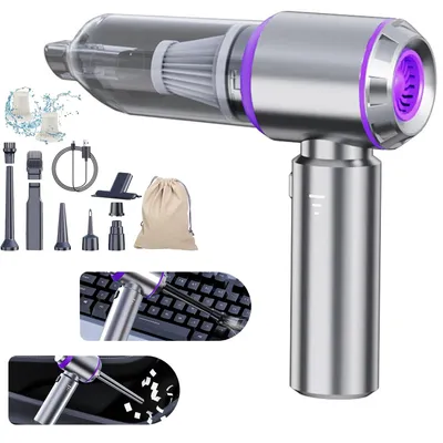 Produktbild von Handstaubsauger Akku Auto Kabellos, Mini Staubsauger, 3-Gang Tragbar, für Tierhaare, Fahrzeuge