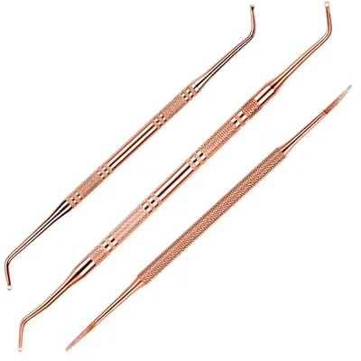 Produktbild von Eingewachsene Zehennägel Werkzeug Set 3-teilig Edelstahl Rosagold