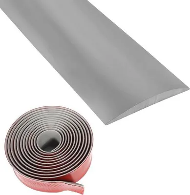 Produktbild von Übergangsprofil 5 cm x 3 m - Selbstklebende Vinyl Bodenliste für Nahtlose Übergänge in Grau