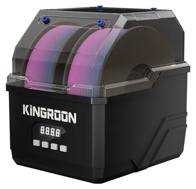 Obrázek produktu pro KINGROON KR02, sušička filamentů, kapacita 2 kg, sušicí box pro PLA, PETG, ABS, TPU, 360° horkovzduch, podpora dvou cívek, 24 hodin, zástrčka EU