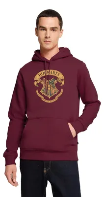 Produktbild von Spreadshirt Harry Potter Hogwarts Wappen Herren Premium Hoodie, XXL, Burgunderrot