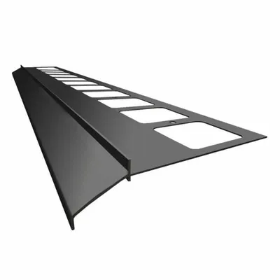 Zdjęcie produktu dla Renoplast Profil okapowy aluminiowy K100, Do posadzki klejonej na tarasy i balkony, Profil prosty 200cm, Grafit