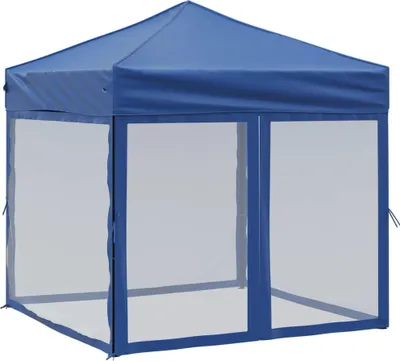 Produktbild von vidaXL Partyzelt Faltbar mit Seitenwänden Blau 2x2 m