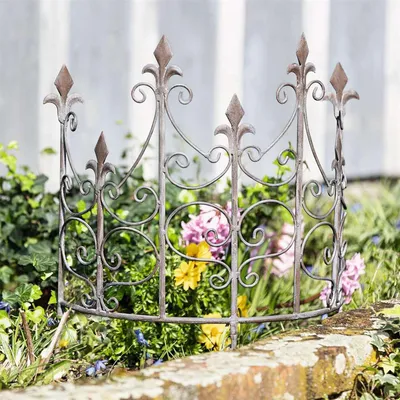 Produktbild von Pflanzenstütze "Schwertlilie" Rankhilfe halbrund, Pflanzenhalter aus Metall, grau, 45x19 cm, Strauchstütze