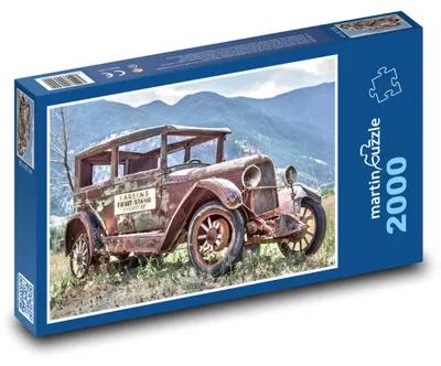 Zdjęcie produktu dla Puzzle 2000 Historyczny samochód w górach - martinpuzzle