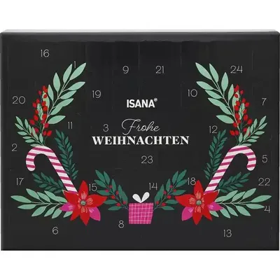 Produktbild von ISANA Beauty Adventskalender 2025 mit 24 exklusiven Pflege-Highlights für Haut, Bodylotion, Shampoo, Masken, Peelings, Frauen und Damen ( Wert 100€ )