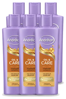 Obrázok produktu pre 6 x Šampón Andrélon Oil & Care pre suché a kučeravé vlasy, 250 ml - výhodný balík - 6 kusov