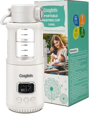 Productafbeelding van Elektrische babyvoedingwarmer - 350 ml, USB-thermosbeker met instelbare watertemperatuur