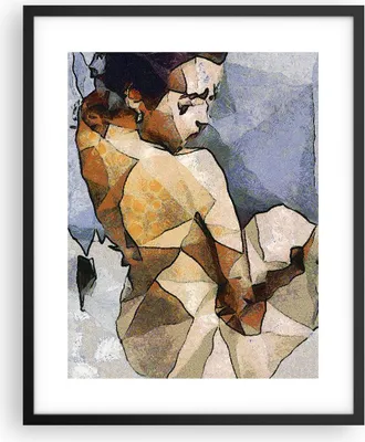 Produktbild von Gerahmtes Poster - Schwarzer Rahmen - Figuren Geometrisch Frau - 40x50 cm - Wand Bild - Wanddeko - Wandbilder - Kunstposter - Wandposter - Bilderrahmen - Bilder - Kunstdruck - P2BPA40x50-5151