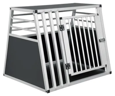 Obrázok produktu pre Klietka pre psov – Prenosná klietka – Klietka pre zvieratá – Transportná klietka – Cestovná klietka – Vyrobené z hliníka a MDF – Vzdušná a pevná