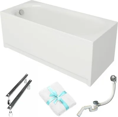 Produktbild von Cersanit | Badewanne - Rechteckbadewanne Octavia - 170x70cm - Mit Weißer Verkleidung - Acryl - Siphon Und Füße