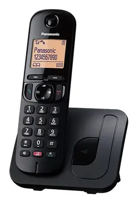 Zdjęcie produktu dla Panasonic KX-TGC250JTB, Telefon w systemie DECT, Zestaw słuchawkowy bezprzewodowy, Głośnik, 50 wejścia, Nazwa i identyfikacja dzwoniącego, Czarny