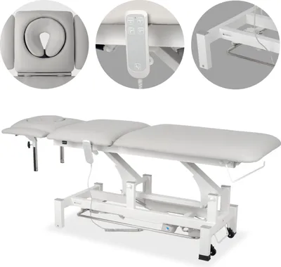 Produktbild von Habys Fortis 5 Ergo | Elektrische Therapieliege Massageliege | 5-Segmente | Handfernbedienung Steuerrahmen Hellgrau-Weiß | 192 x 68 cm