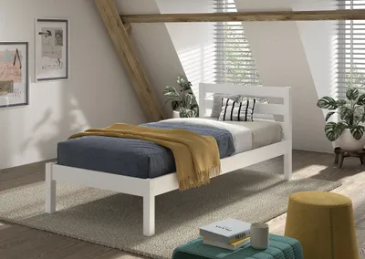 Produktbild von VIPACK - Einzelbett Pino 90x200 cm, mit Lattenrost, weiß lackiert