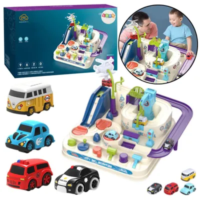Image de Parking interactif pour enfants Parcours d'obstacles à quatre voitures