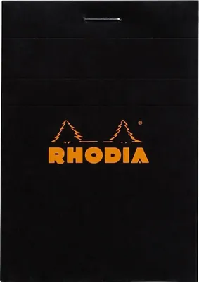 Image de Bloc-notes Rhodia n° 11 A7 quadrillé 80 feuilles noir paquet de 10 pièces