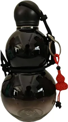 Produktbild von Retro Wasserflasche 800 ml, BPA-freie Trinkflasche für Sport, Fitness, Reisen – Tragbare Flasche im chinesischen Stil mit Anhänger und Gurt