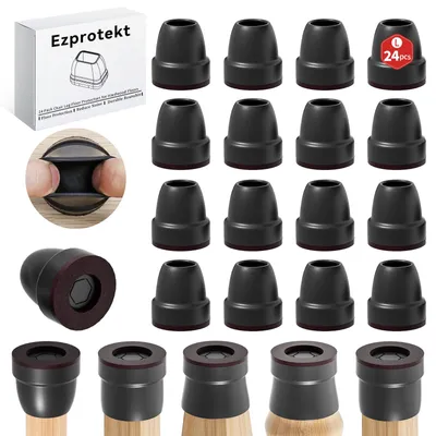 Productafbeelding van Siliconen vloerbeschermers met vilt, 24 stuks, 21-25 mm, voor stoelpoten