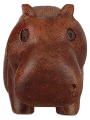 Produktbild von Holz-Nilpferd Schnitzerei aus Suar Holz 7cm