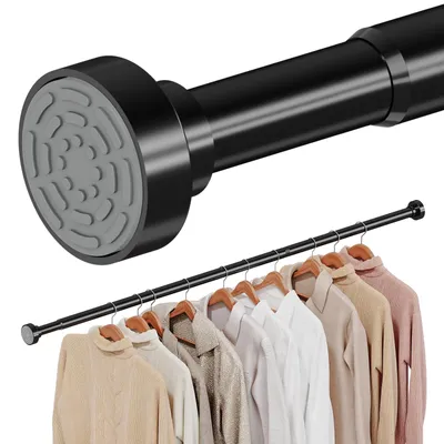 Metall-Kleiderstange, stufenlos 43–135 cm, 3,3 cm Ø, bis 30 kg, Weiß