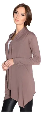 Produktbild von Damen Cardigan Umhang Poncho ; Cappuccino 2XL/3XL