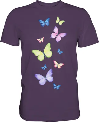 Produktbild von Bunte Schmetterlinge T-Shirt Schmetterling – Urban Purple / S