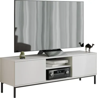 Produktbild von MIRJAN24 TV-Lowboard Querty 2D 05, Loft Wohnzimmer Kolektion, Modern TV-Kommode, Stilvoll TV-Schrank (Farbe: Weiß)
