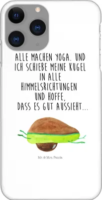 Produktbild von Mr. & Mrs. Panda Iphone 11 Pro Handyhülle Avocado Yoga - Weiß - Geschenk, Hilfe, Handy Case, Premium Kunststoff, Humor, Bauch, Haha, Unsportlich