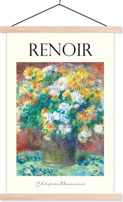 Produktbild von MuchoWow® Textilposter Kunst - Renoir - Blumen 40x60 cm mit holzfarbenen Rahmen - Poster