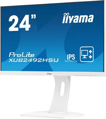 Produktbild von iiyama ProLite XUB2492HSU-W1, 60,5 cm (23.8"), 1920 x 1080 Pixel, Full HD, LED, 5 ms, Weiß