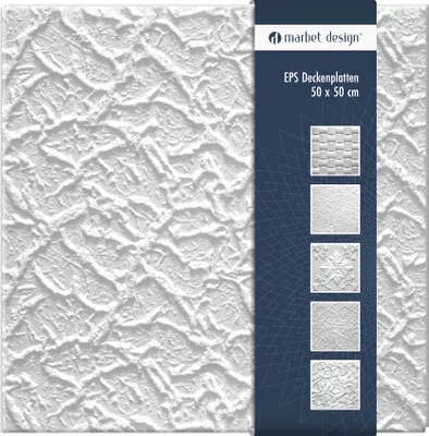 Produktbild von Deckenplatten aus Styropor EPS - Deckenpaneele leicht & robust im modernen Design - (2QM Sparpaket BRYZA WEISS 50x50cm) Deckenplatte Decke Paneele